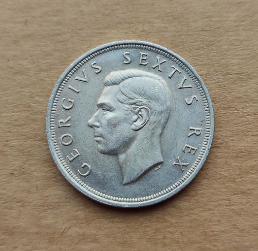 Южная Африка, 5 шиллингов 1952 г., серебро 0.500, 300 лет основанию Кейптауна, Георг VI (1936-1952)