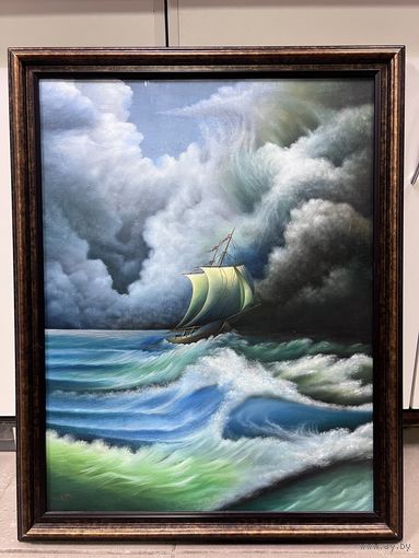 Морской пейзаж корабль холст с рубля