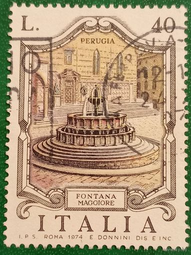 Италия 1974. Фонтан Маджоре в городе Перуджа
