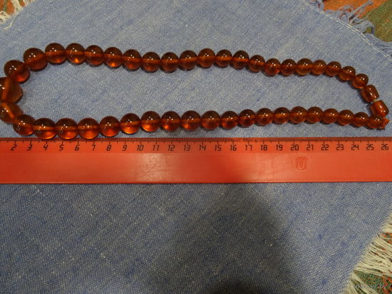 Бусы, натуральный янтарь, шары, СССР, вес 49 гр