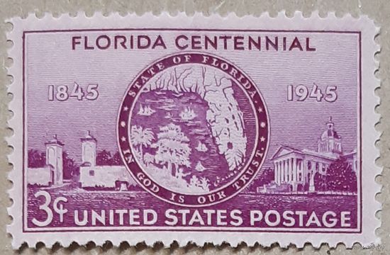 1945 год - 100-летие штата Флорида.  -  США