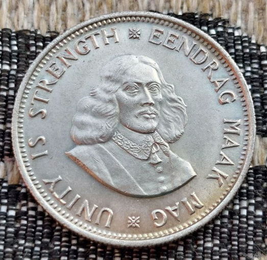 ЮАР 20 центов 1961 года, UNC. Герб. Серебро. Сторгуй за свою цену, предложи обмен! S20