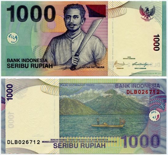 Индонезия. 1000 рупий (образца 2000 года, выпуск 2009, P141j, UNC)