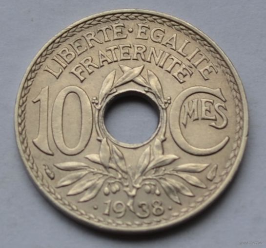Франция, 10 сантимов 1938 г.
