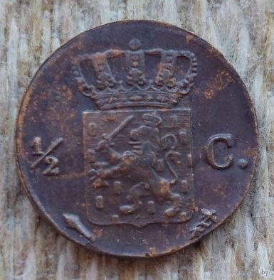 Голландская 1/2 цента 1818 года. Нидерланды. Предложи свою цену или обмен!