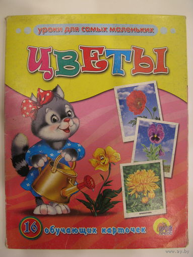 Цветы. 16 обучающих карточек.