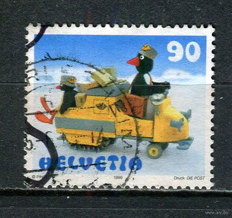 Швейцария - 1999 - Мультсериал Пингу 90С - [Mi.1708] - 1 марка. Гашеная.  (Лот 31JA)-TG3P52