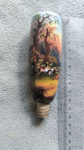 Антикварная фарфоровая чашка трубки."Охота на зайца". Германия.19в Охотничья серия "Егерьская"