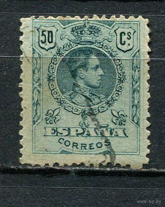 Испания (Королевство) - 1909/1924 - Король Испании Альфонсо XIII - 50C - [Mi.239Aa] - 1 марка. Гашеная.  (Лот 32Fv)-T25P32