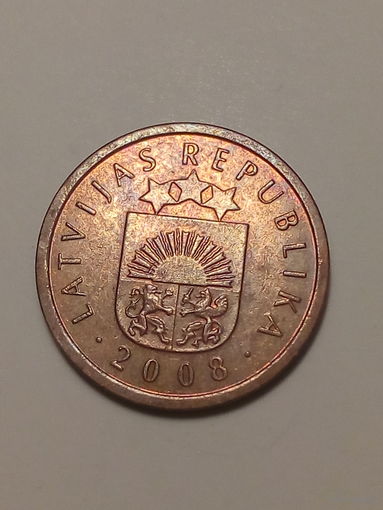 1 сантим Латвия 2008 год.