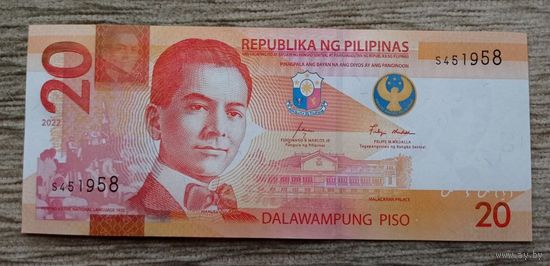 Werty71 Филиппины 20 песо 2022 писо UNC банкнота Филиппинские острова
