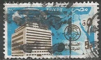 Египет. Здание нового почтамта. Карта. 1986г. Mi#1017.
