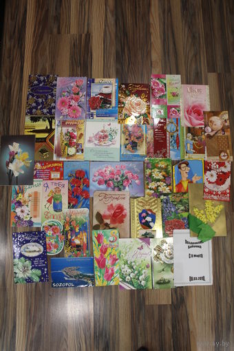 Красивые прикольные открытки-двойные (подписные и есть чистые)