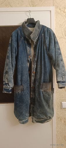 Винтажная парка Венгрия куртка джинсовая теплая 80 -е года