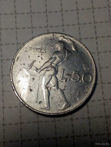 50 лир Италия  1955 год
