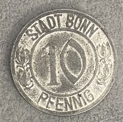 Монета 10 пфеннигов 1920 год. Бонн. Веймарская республика.
