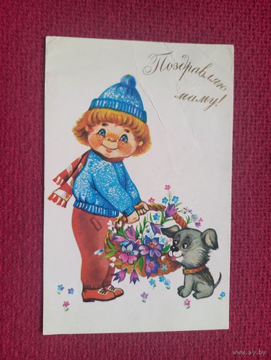 Поздравляю Маму! Новаковская 1985 г. Чистая. Кр1.