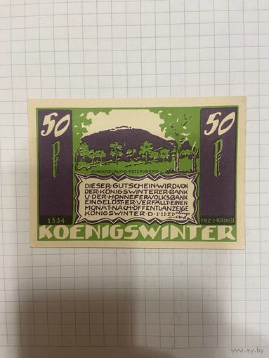 Нотгельд 50 пфеннигов Германия Кёнигвинтер-0101-2