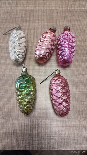 Елочная игрушка шишка 5 шт