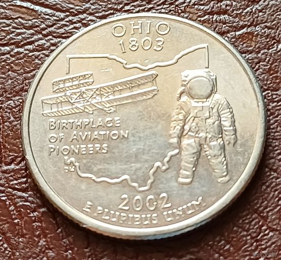 США 25 центов , D   2002 Квотер штата Огайо     ( 2-5-4 )