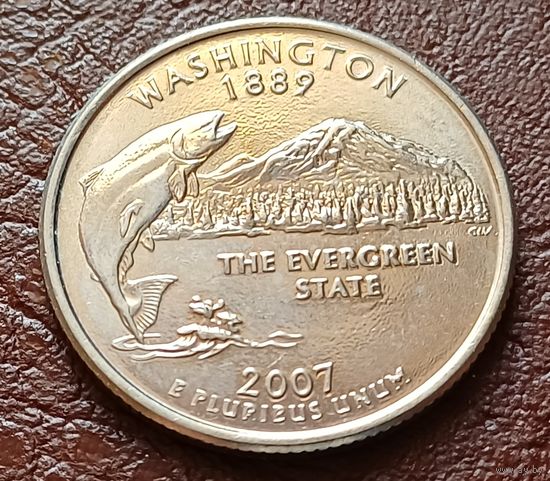 США 25 центов ,  D  2007 Квотер штата Вашингтон    ( 2-6-1 )
