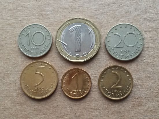 6 монет Болгарии 1999-2002 гг. одним лотом