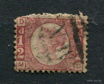 Великобритания - 1870 - Королева Виктория 1/2P - [Mi. 36] - полная серия - 1 марка. Гашеная.  (Лот 62BR)