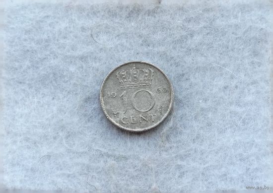 Werty71 Нидерланды 10 центов 1969 петух