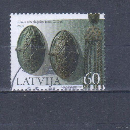 [2341] Латвия 2007. Культура.История.Украшения. Одиночный выпуск. Гашеная марка.