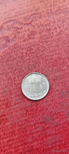 Нидерланды 10 цент 1956