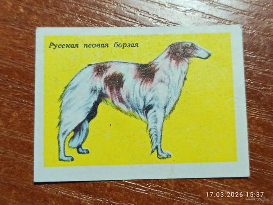 Спичечная этикетка Русская псовая борзая