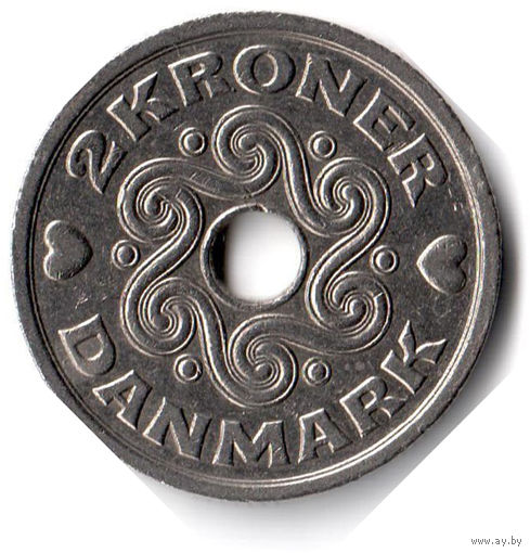 Дания. 2 кроны. 1994 г.