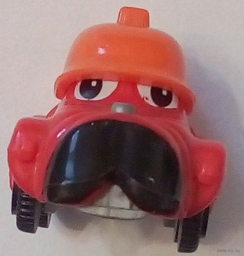 С1рубля!! Киндер Сюрприз -1999 -Мультяшное лицо- Красный Грузовик (пожарный) K99N105