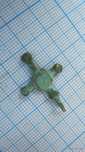 Крестик старинный, нательный. Бронза, литье.