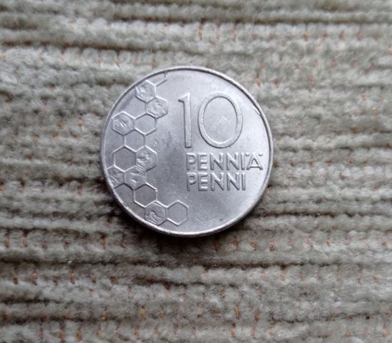 Werty71 Финляндия 10 пенни 1993 Соты Пчела