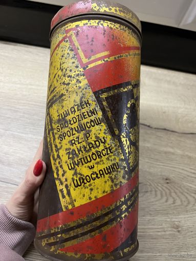 Старинная банка жесть Польша 1930-е годы