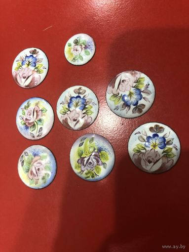 Эмалированные накладки расписные для поделок по 1р за штуку