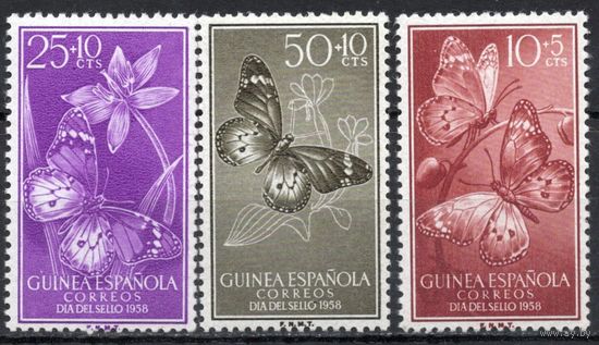 Испанская Гвинея 1958. Фауна. Бабочки. 3 марки 353-55