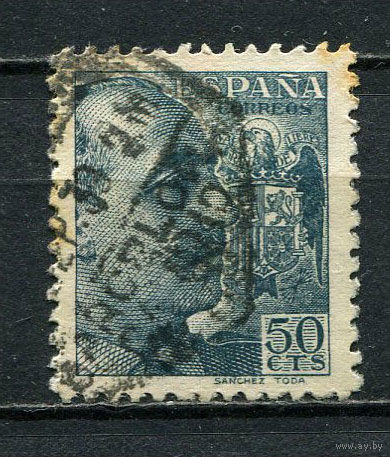 Испания (Испанское государство) - 1939/1940 - Генерал Франко 50С - [Mi.833] - 1 марка. Гашеная.  (Лот 41Gd)-T2P8
