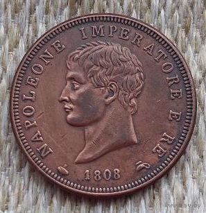 Италия 1 сольдо 1808 года. Наполеоновское Королевство Наполеон Бонапарт. Предложи свою цену или обмен!