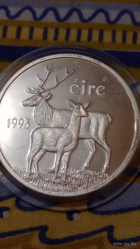Ирландия экю 1993 олени серебро