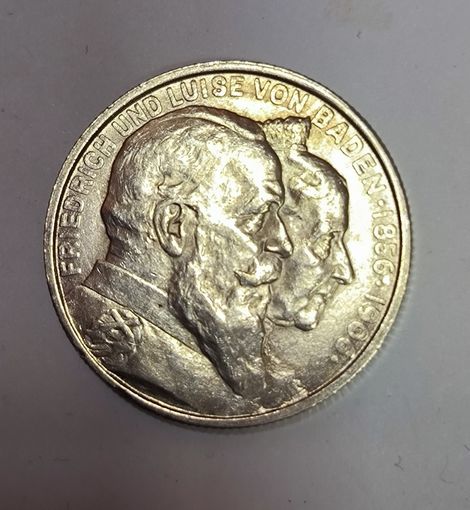 2 марки 1906 Баден золотая свадьба