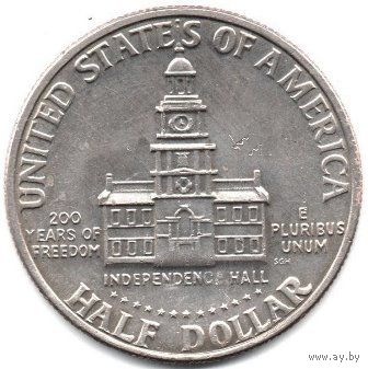 СОЕДИНЁННЫЕ ШТАТЫ АМЕРИКИ. 1/2 доллара 1976 D. 200 лет независимости США. Д. Кеннеди