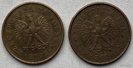 Польша 5 грошей 2008 г. Цена за 1 шт.