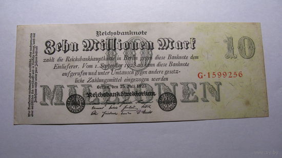 Германия Ro95 . 10 миллионов марок 1923 г.