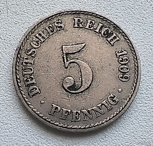 Германия 5 пфеннигов, 1909 A  2-12-14