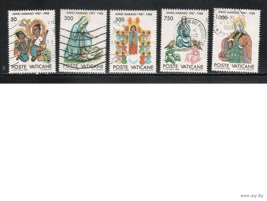 Ватикан-1988,(Мих.940-944)  гаш. , Религия, Живопись