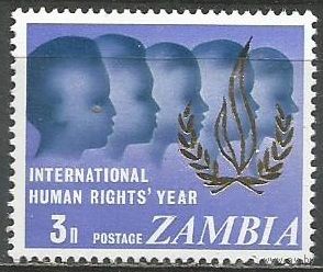 Замбия. Международный Год по Правам человека. 1968г. Mi#52.