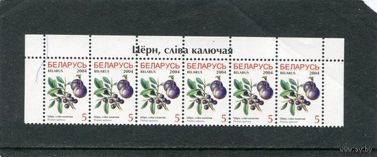 Беларусь 2004. Стандарт. Ягоды. Терн, слива колючая. Верхняя сцепка листа