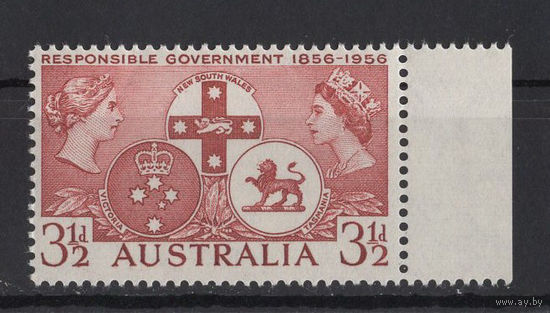 Австралия /Australia 1956** 100 лет правления в Новом Южном Уэльсе, Виктории и Тасмании. Королева Виктория и Елизавета II Mi#262